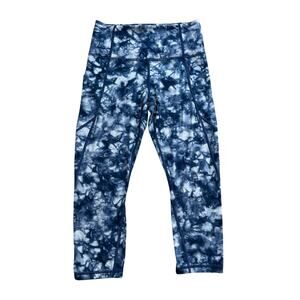 Athleta blue & white tie-dye leggings size S